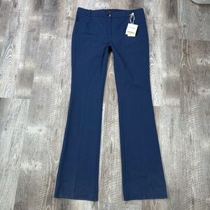 Peserico Sign Women's Size 50 x 37" Italy Trouser Pants Blue Cotton Spandex